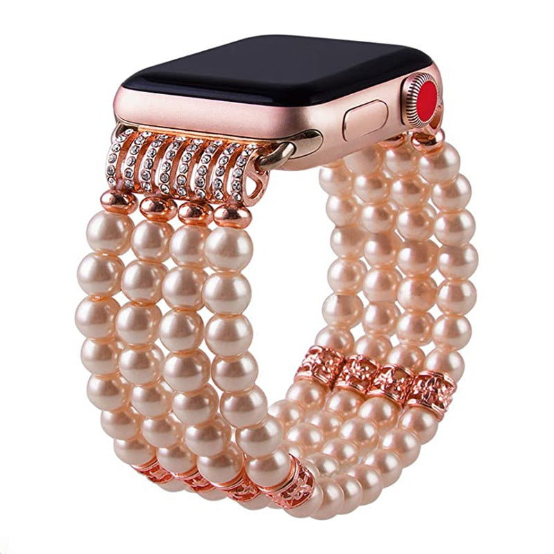 For Apple Watch 765421/SE Jewelry Watch iWatch Pearl Onyx wristband - Forever Rue 